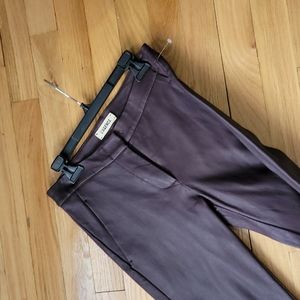 Lagance plum purple 100% leather stretch pants leggings size 4